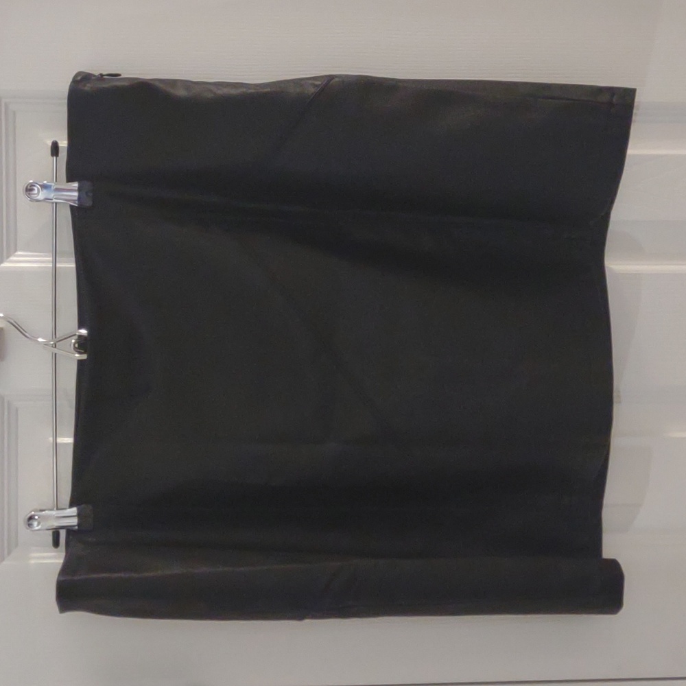 Womens Faux Leather Skirt Mini Casual Zip Slim Pencil Black XXL